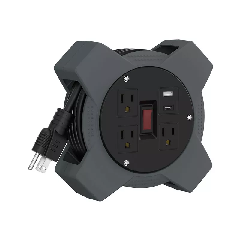 3 излези УСБ пластична макара за кабел 20 стапки